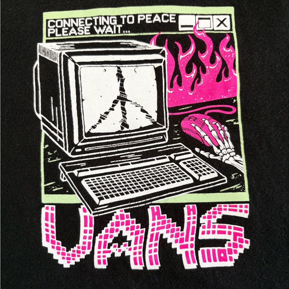 2/$10 Vans Throwback Retro Peace Machine Graphic Tee - Picture 3 of 6